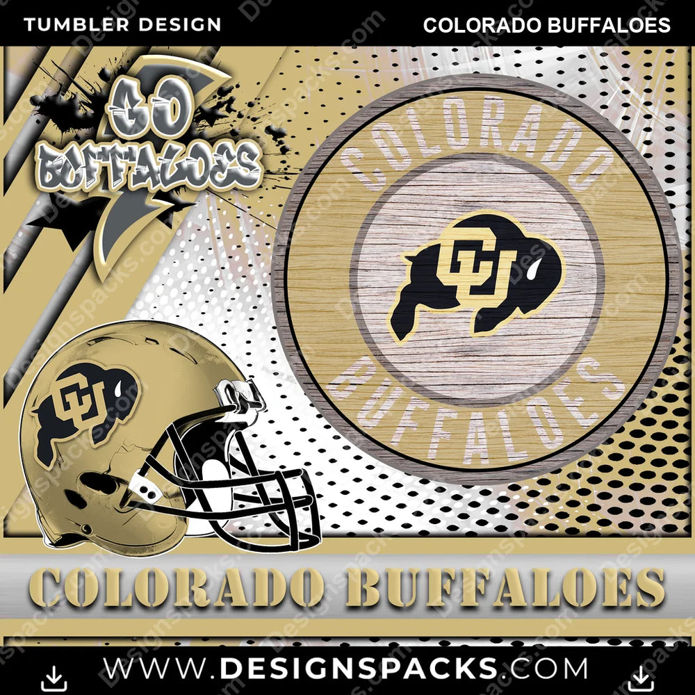College Sport Go Team 2 Colorado Buffaloes NCAA College Sport Tumbler Digital Wrap Design Download