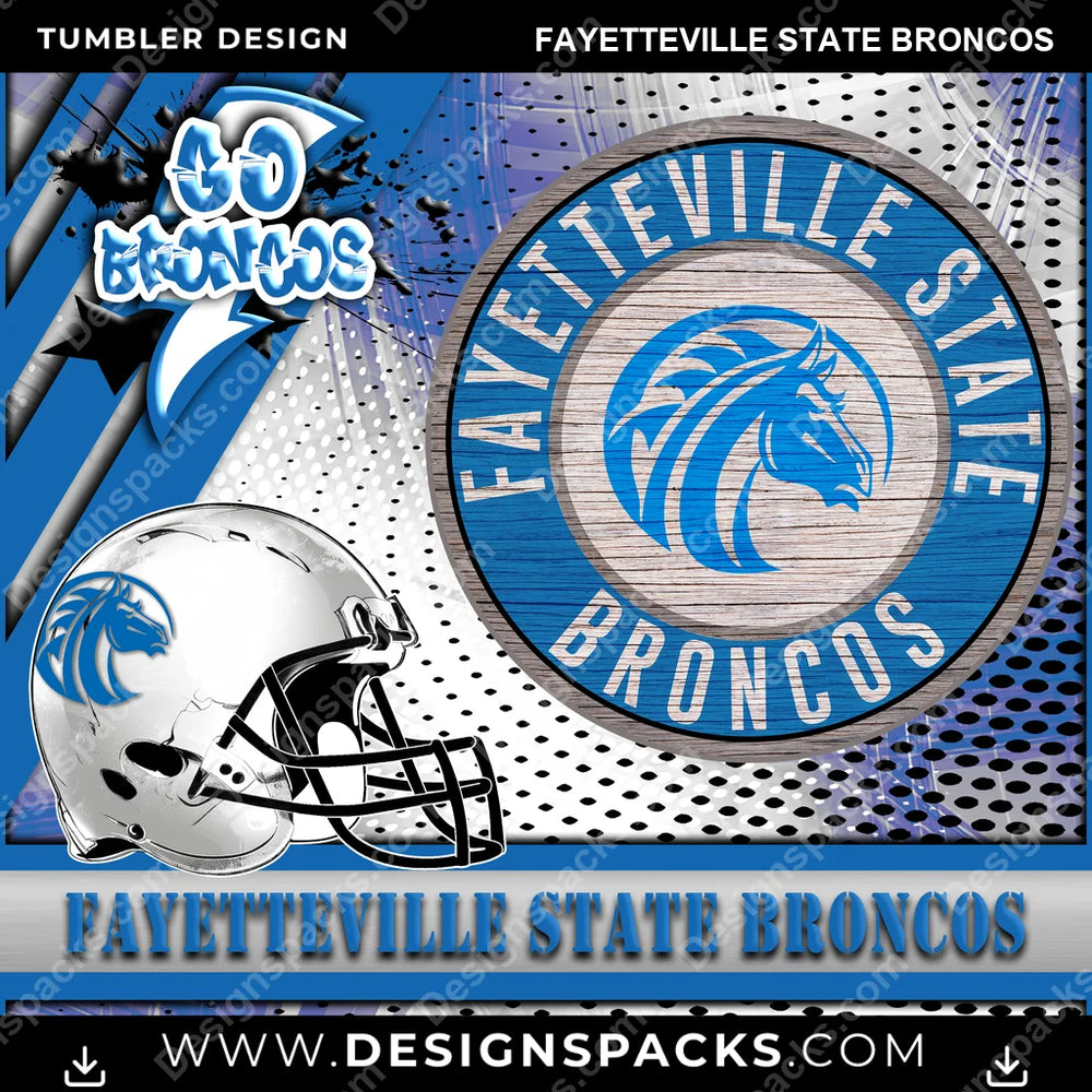 College Sport Go Team 2 Fayetteville State Broncos NCAA College Sport Tumbler Digital Wrap Design Download