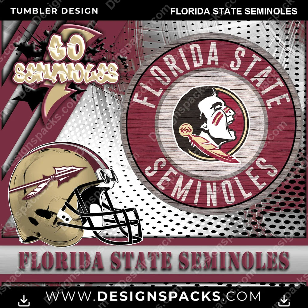 College Sport Go Team 2 Florida State Seminoles NCAA College Sport Tumbler Digital Wrap Design Download