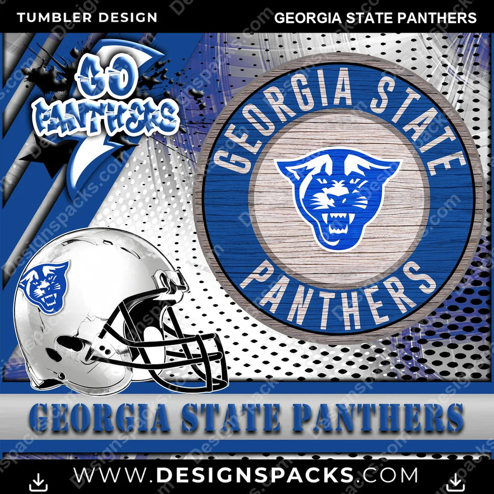 College Sport Go Team 2 Georgia State Panthers NCAA College Sport Tumbler Digital Wrap Design Download