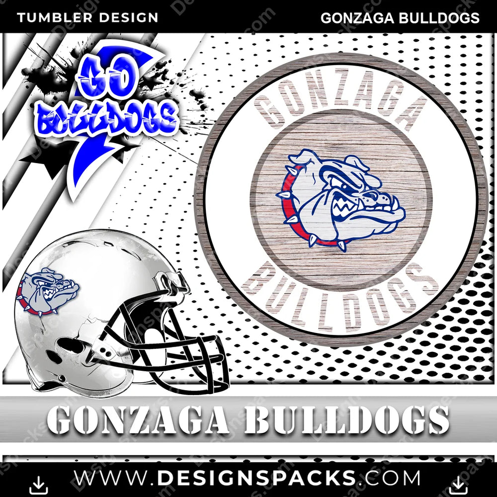 College Sport Go Team 2 Gonzaga Bulldogs NCAA College Sport Tumbler Digital Wrap Design Download