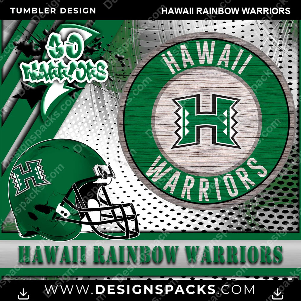 College Sport Go Team 2 Hawaii Rainbow Warriors NCAA College Sport Tumbler Digital Wrap Design Download
