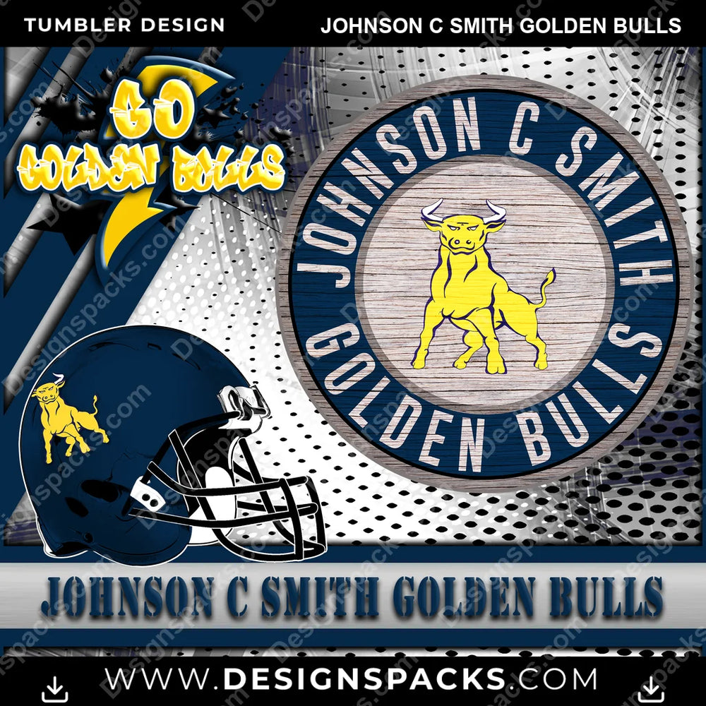 College Sport Go Team 2 Johnson C Smith Golden Bulls NCAA College Sport Tumbler Digital Wrap Design Download