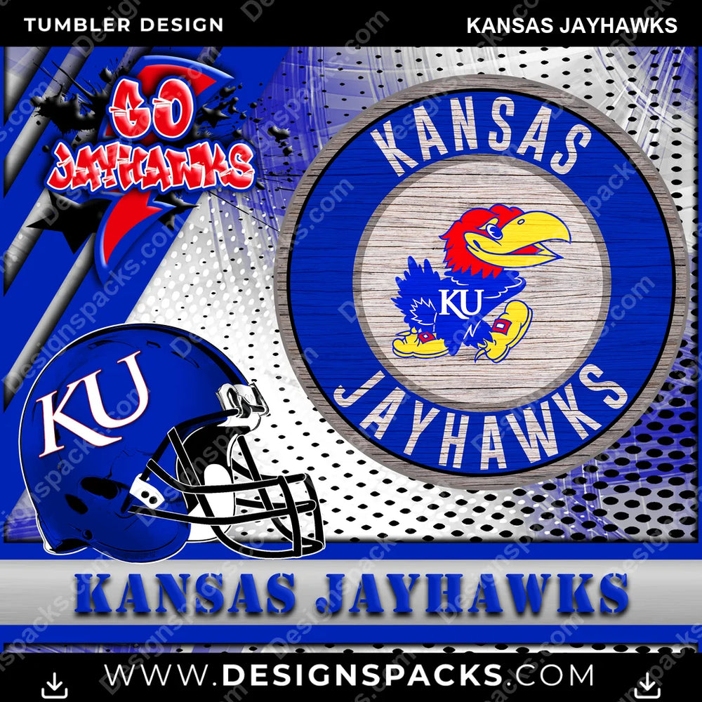 College Sport Go Team 2 Kansas Jayhawks NCAA College Sport Tumbler Digital Wrap Design Download
