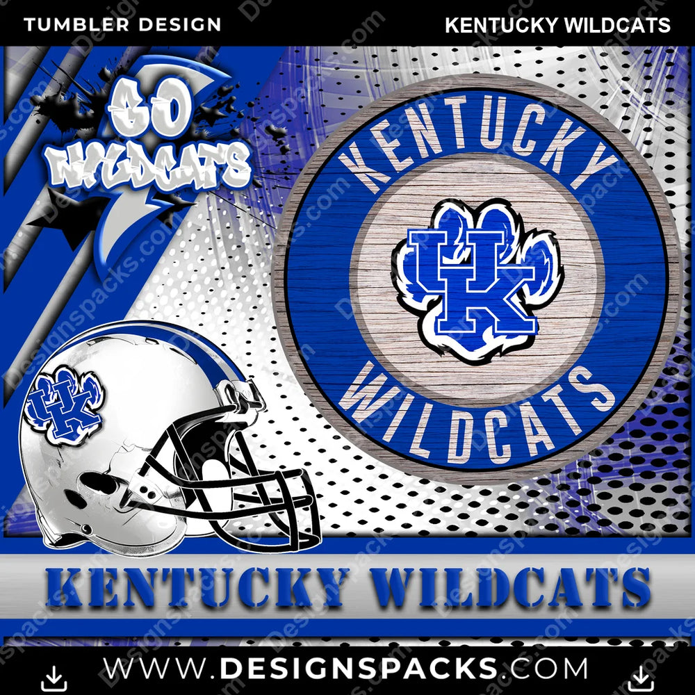 College Sport Go Team 2 Kentucky Wildcats NCAA College Sport Tumbler Digital Wrap Design Download