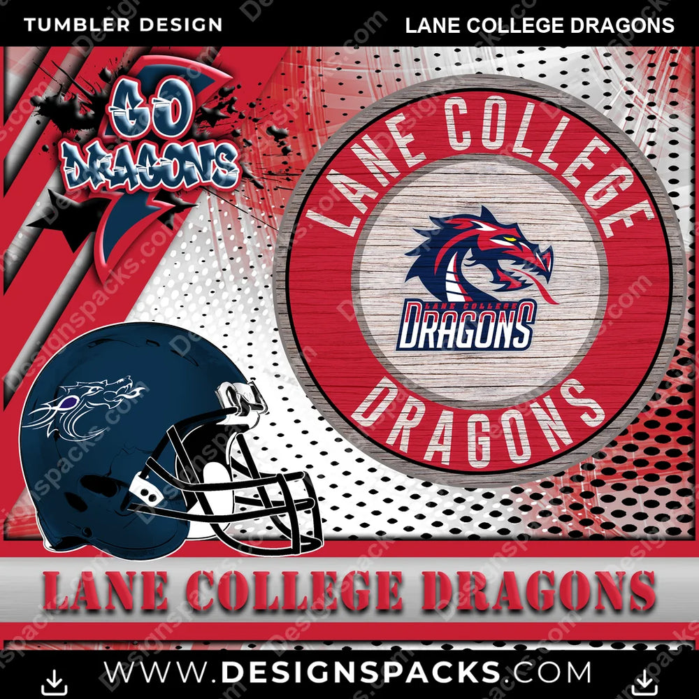 College Sport Go Team 2 Lane College Dragons NCAA College Sport Tumbler Digital Wrap Design Download