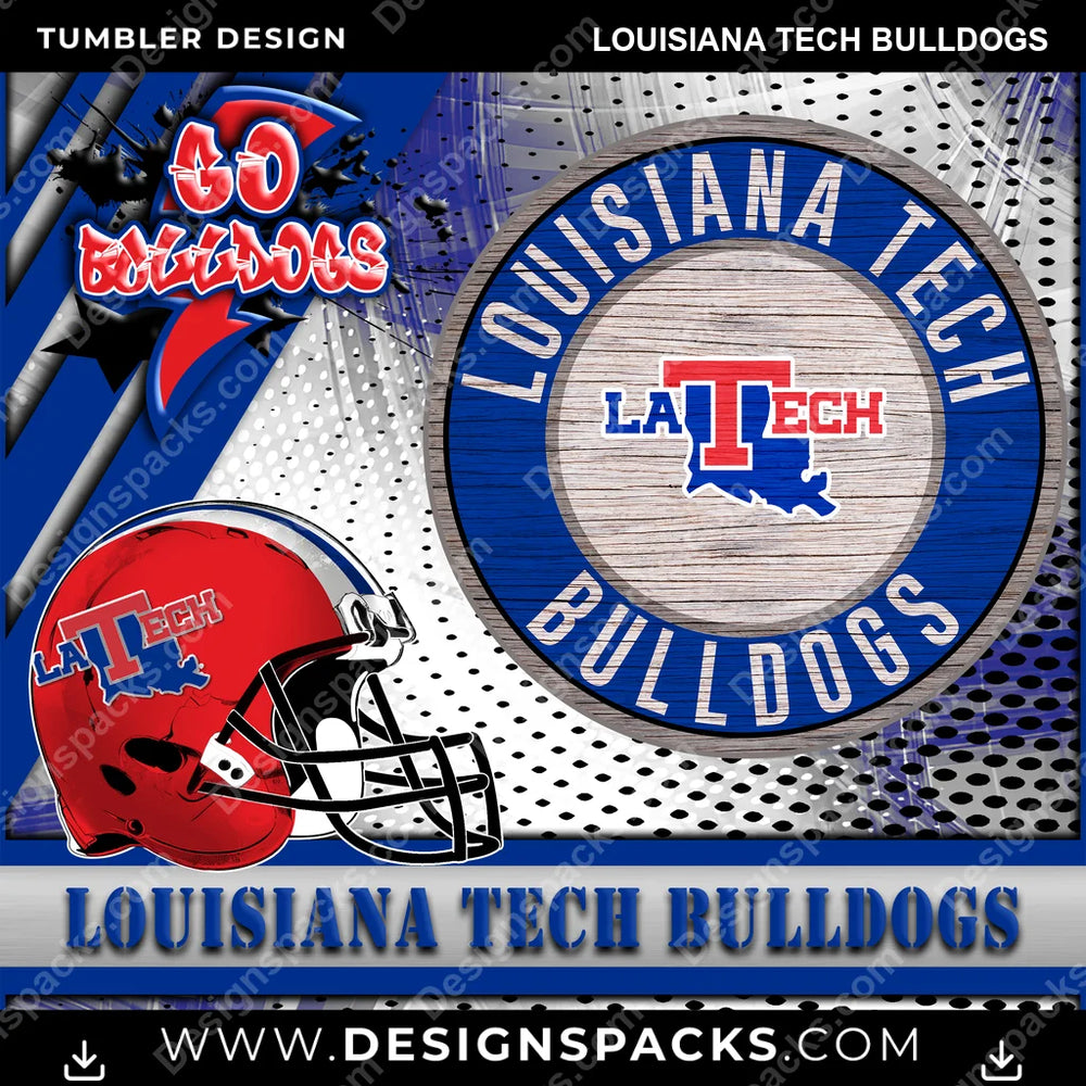 College Sport Go Team 2 Louisiana Tech Bulldogs NCAA College Sport Tumbler Digital Wrap Design Download