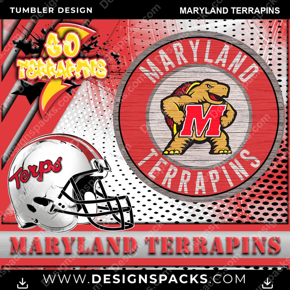 College Sport Go Team 2 Maryland Terrapins NCAA College Sport Tumbler Digital Wrap Design Download