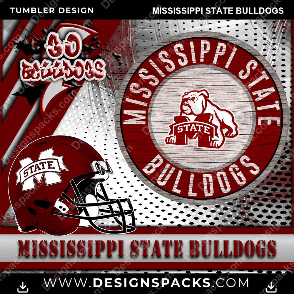 College Sport Go Team 2 Mississippi State Bulldogs NCAA College Sport Tumbler Digital Wrap Design Download