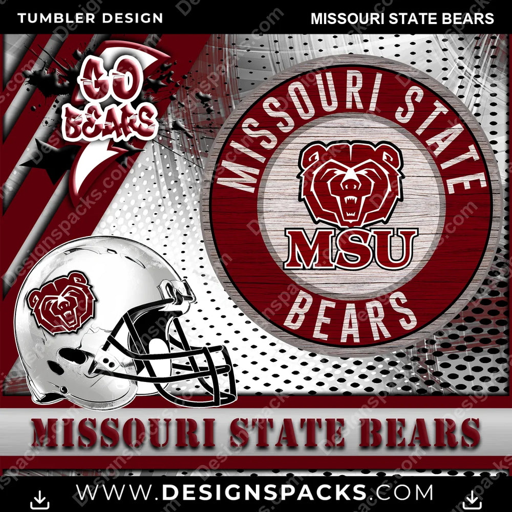 College Sport Go Team 2 Missouri State Bears NCAA College Sport Tumbler Digital Wrap Design Download