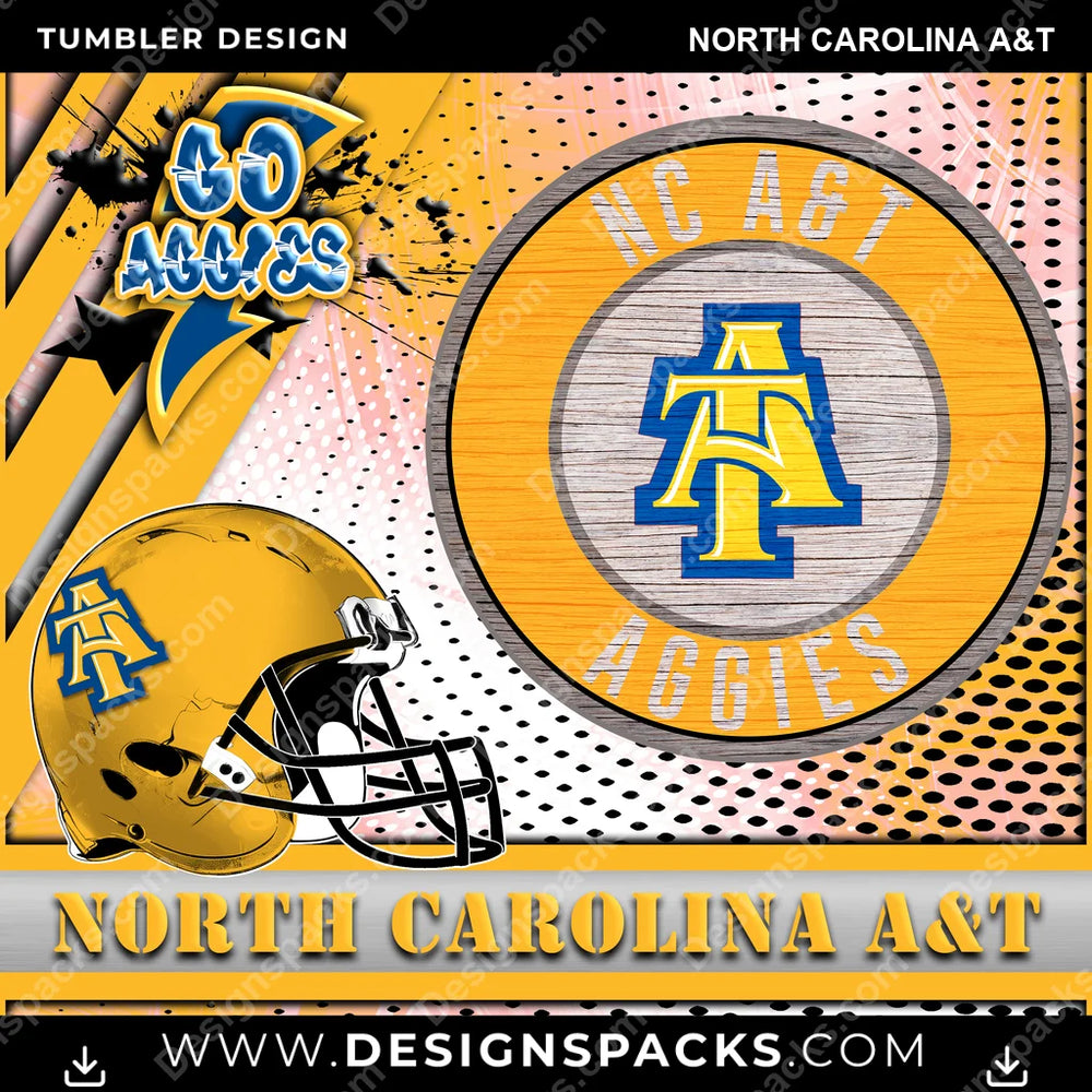 College Sport Go Team 2 North Carolina A&T NCAA College Sport Tumbler Digital Wrap Design Download