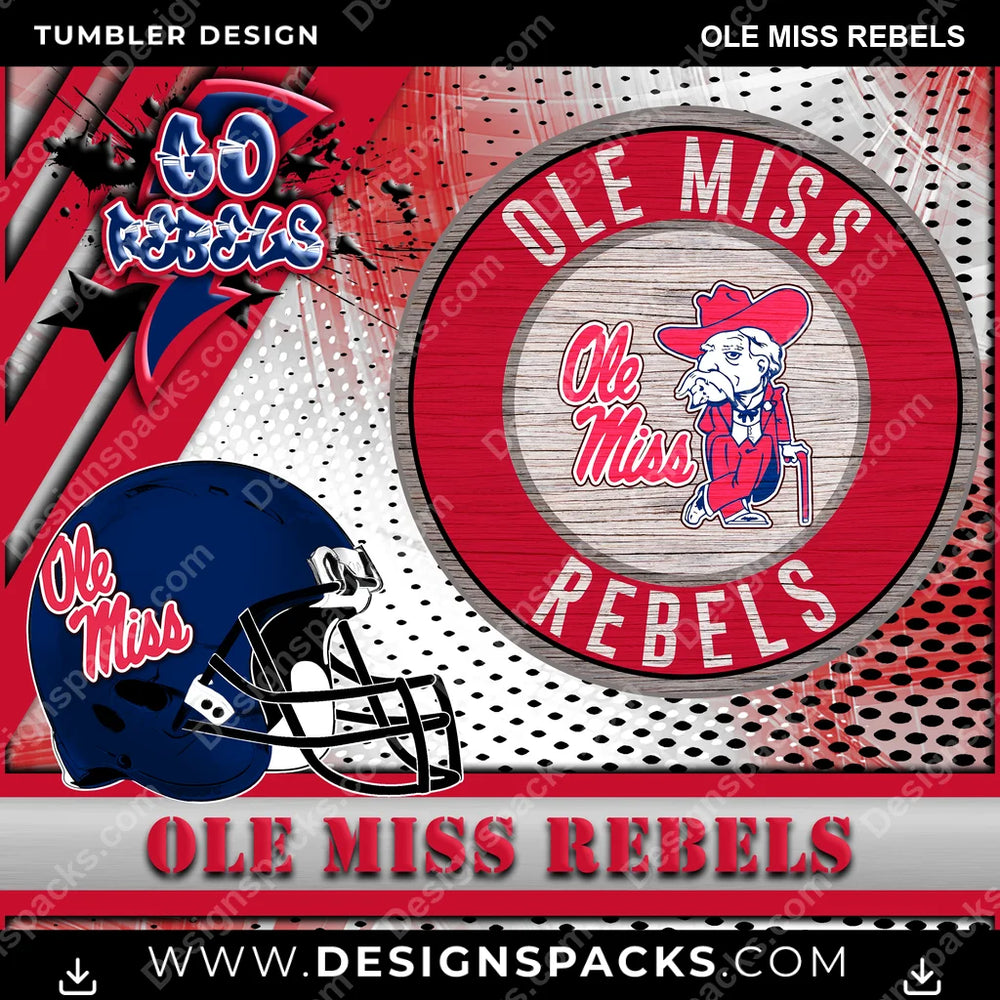 College Sport Go Team 2 Ole Miss Rebels NCAA College Sport Tumbler Digital Wrap Design Download