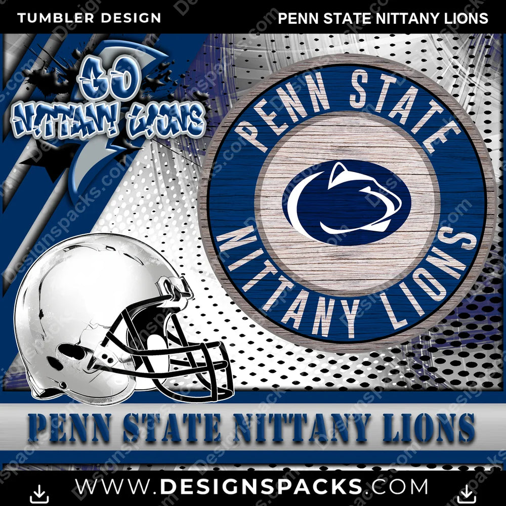 College Sport Go Team 2 Penn State Nittany Lions NCAA College Sport Tumbler Digital Wrap Design Download