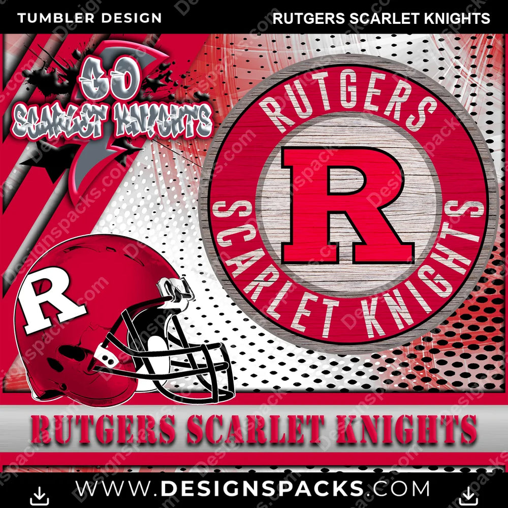College Sport Go Team 2 Rutgers Scarlet Knights NCAA College Sport Tumbler Digital Wrap Design Download