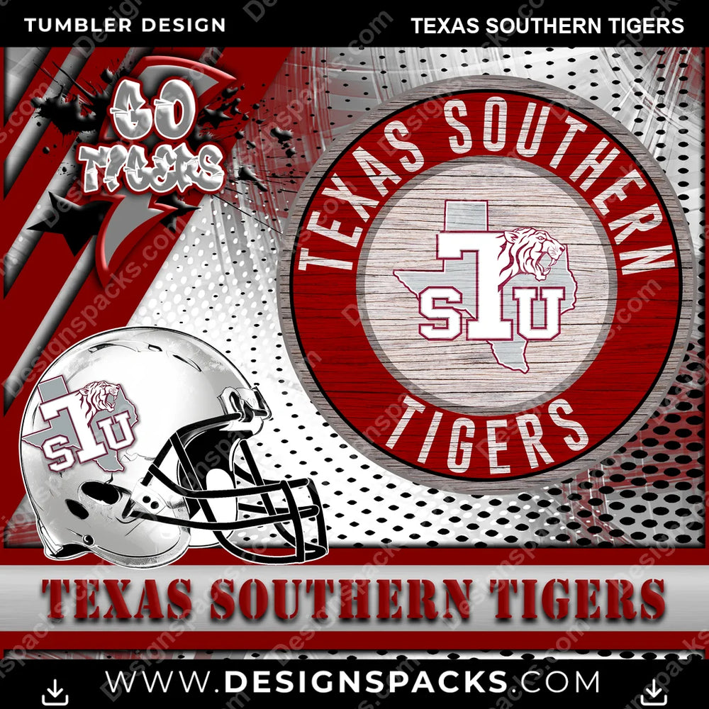 College Sport Go Team 2 Texas Southern Tigers NCAA College Sport Tumbler Digital Wrap Design Download