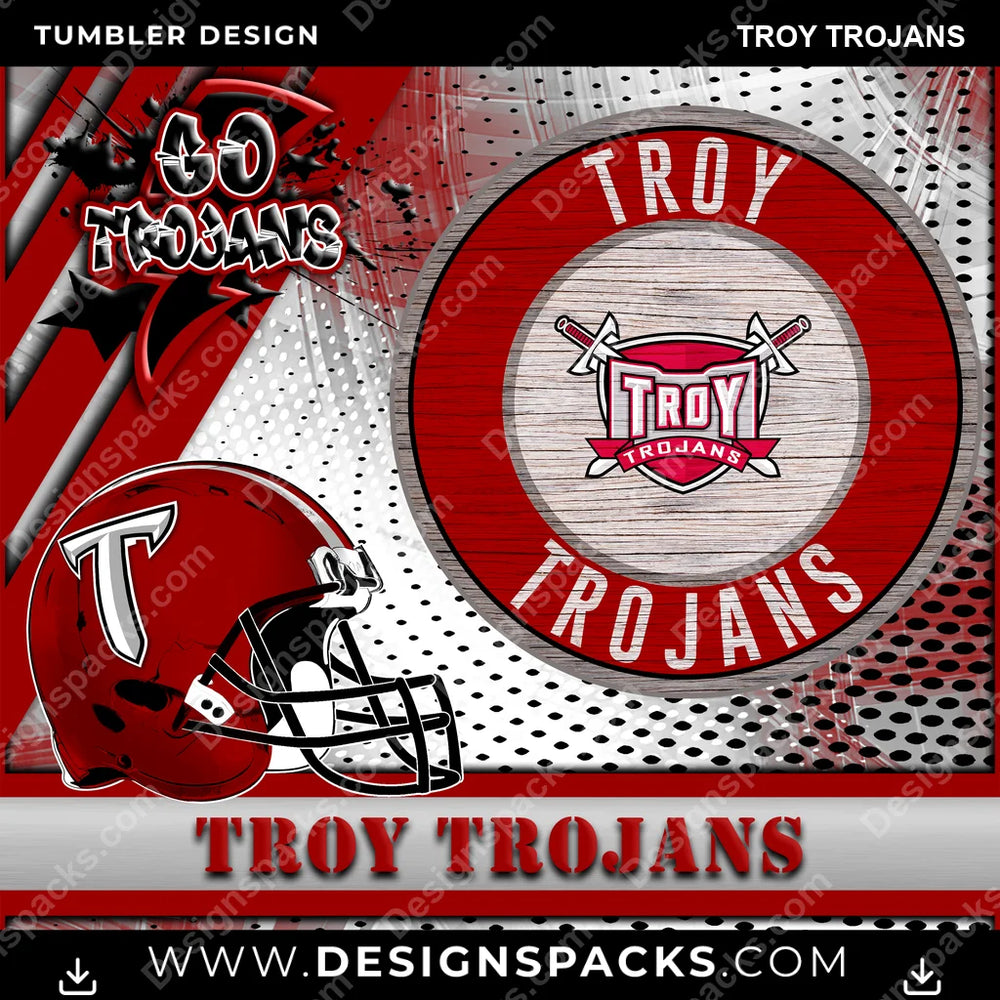 College Sport Go Team 2 Troy Trojans NCAA College Sport Tumbler Digital Wrap Design Download