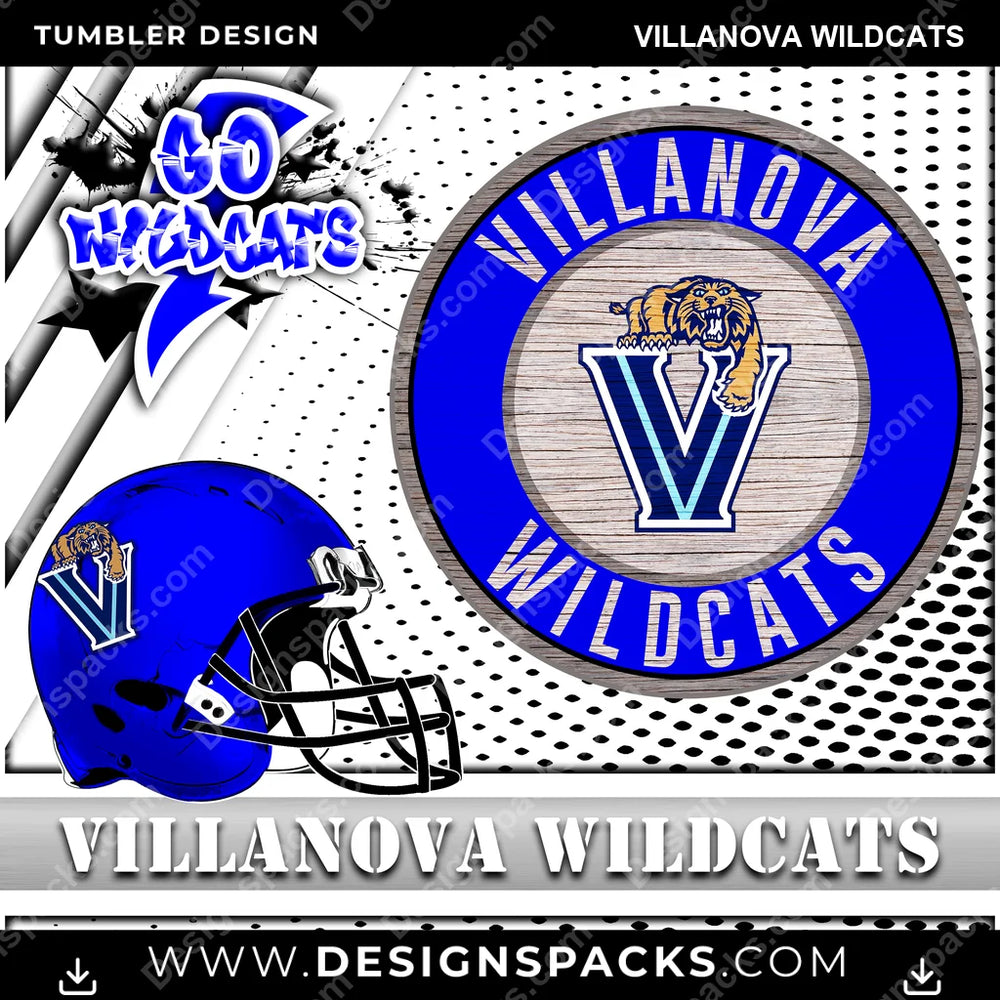 College Sport Go Team 2 Villanova Wildcats NCAA College Sport Tumbler Digital Wrap Design Download