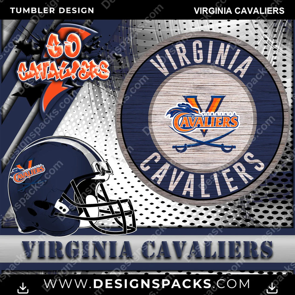 College Sport Go Team 2 Virginia Cavaliers NCAA College Sport Tumbler Digital Wrap Design Download