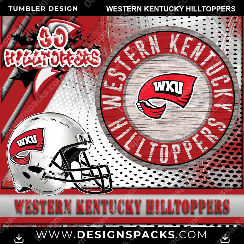 College Sport Go Team 2 Western Kentucky Hilltoppers NCAA College Sport Tumbler Digital Wrap Design Download