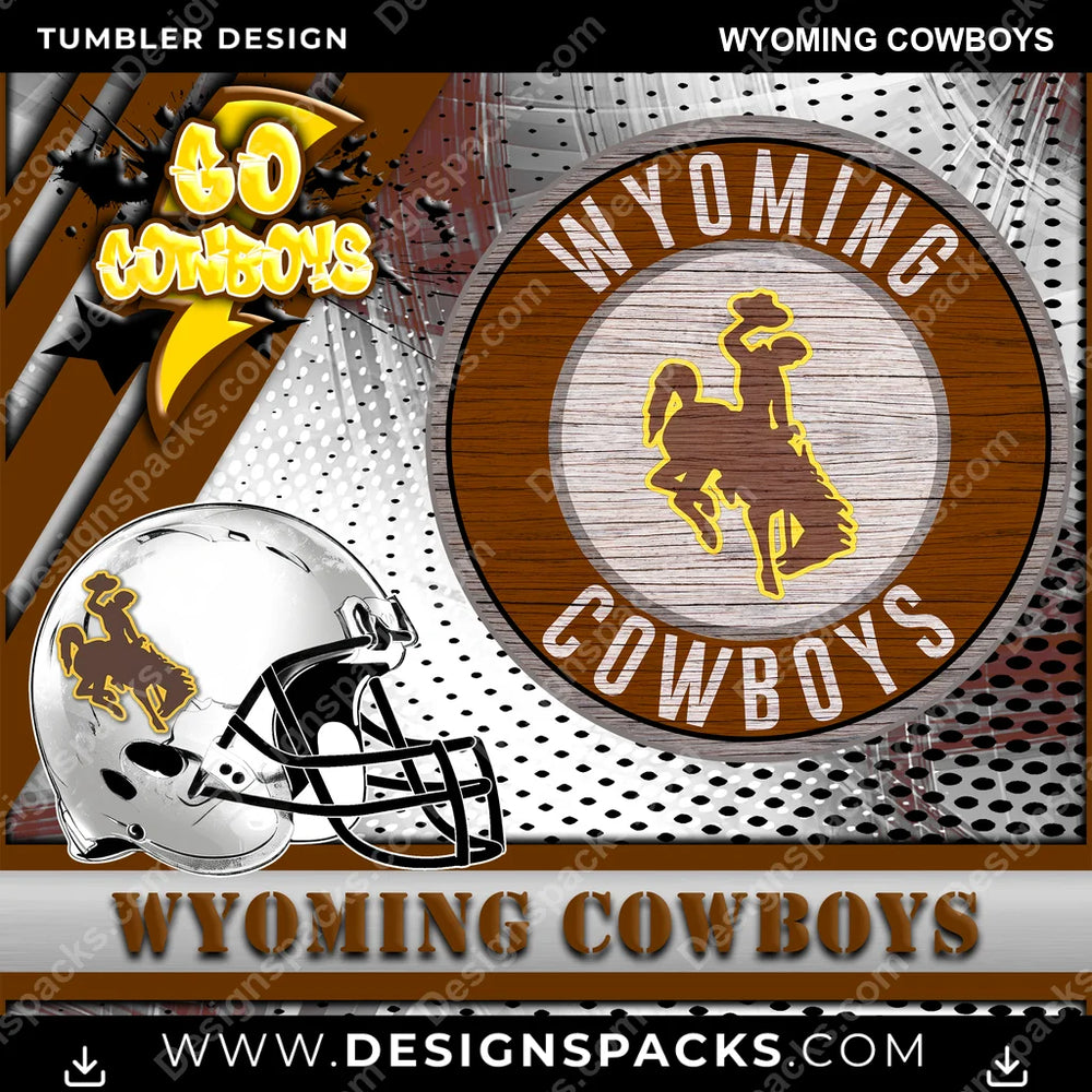 College Sport Go Team 2 Wyoming Cowboys NCAA College Sport Tumbler Digital Wrap Design Download