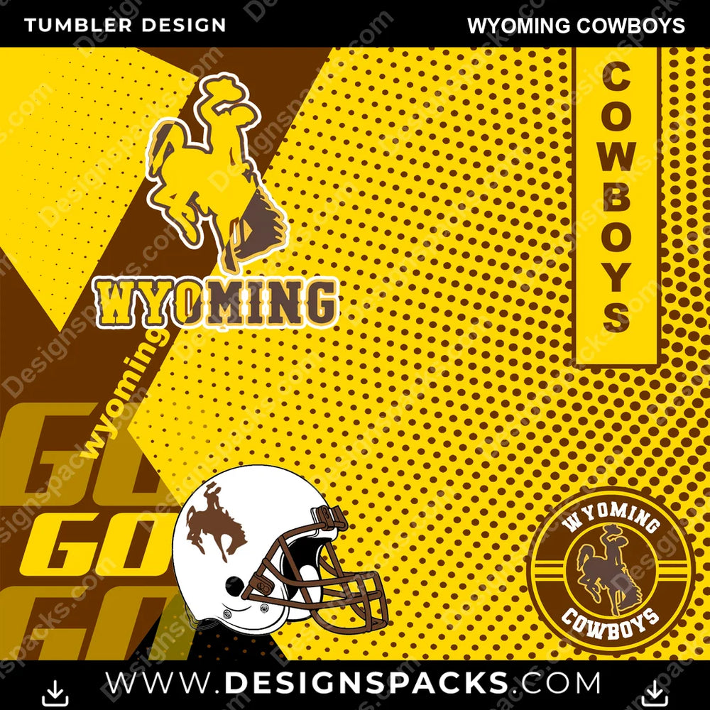 College Sport GO Wyoming Cowboys NCAA College Sport Tumbler Digital Wrap Design Download