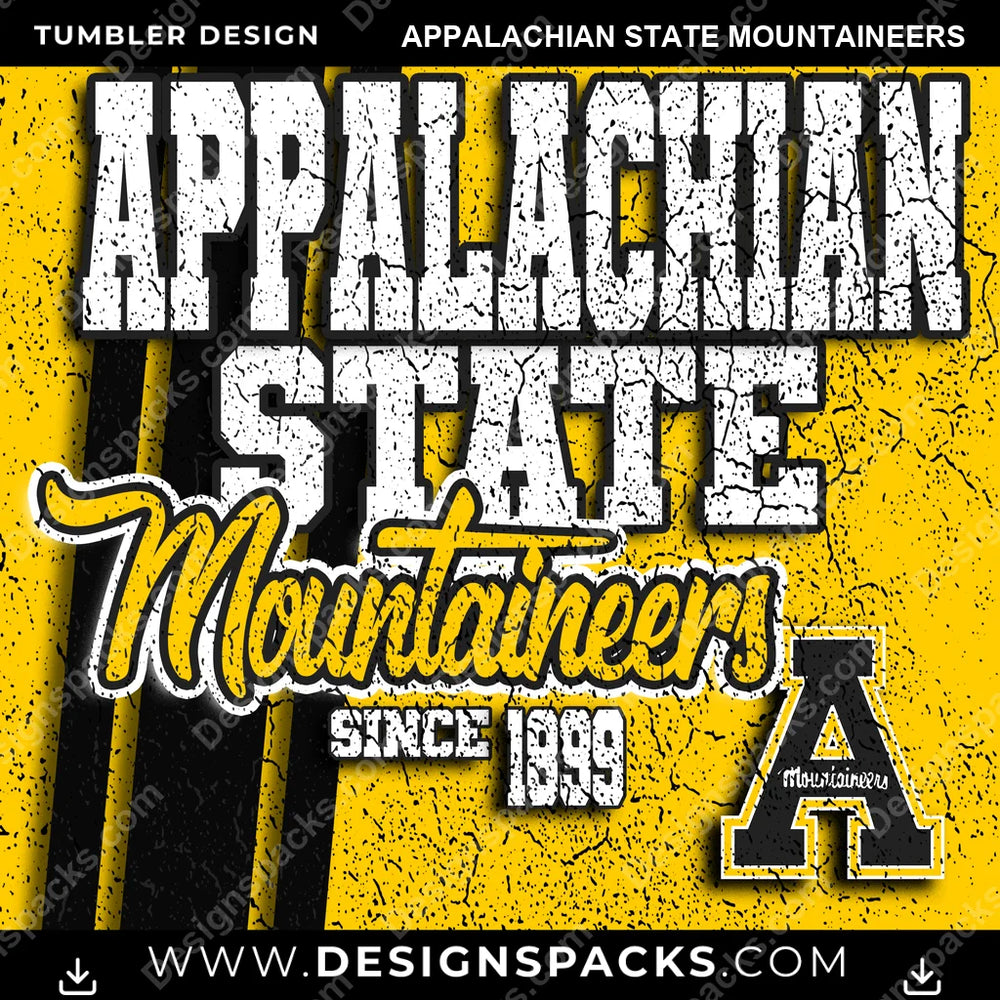 College Sport Grunge Appalachian State Mountaineers NCAA College Sport Tumbler Digital Wrap Design Download