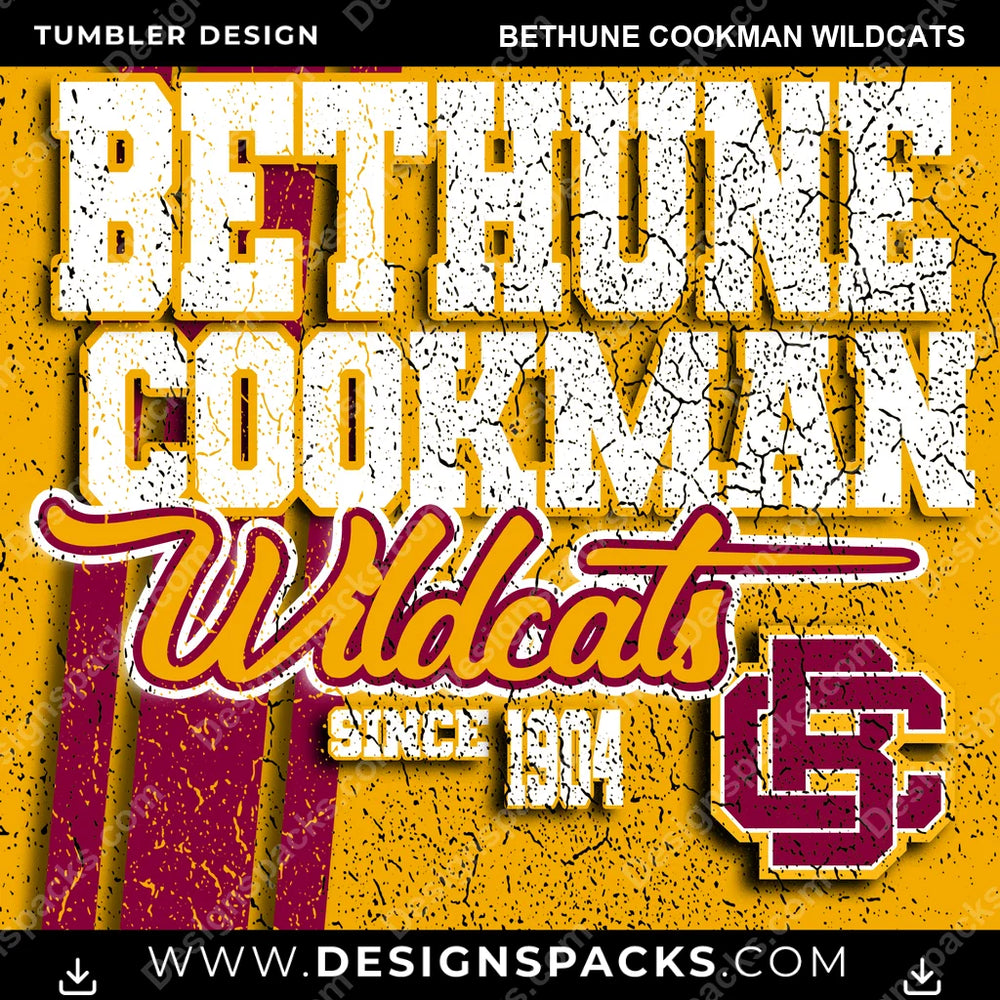College Sport Grunge Bethune Cookman Wildcats NCAA College Sport Tumbler Digital Wrap Design Download