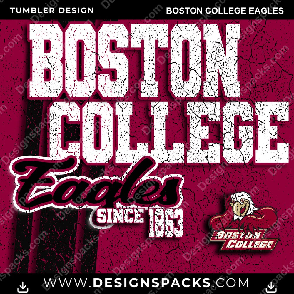 College Sport Grunge Boston College Eagles NCAA College Sport Tumbler Digital Wrap Design Download