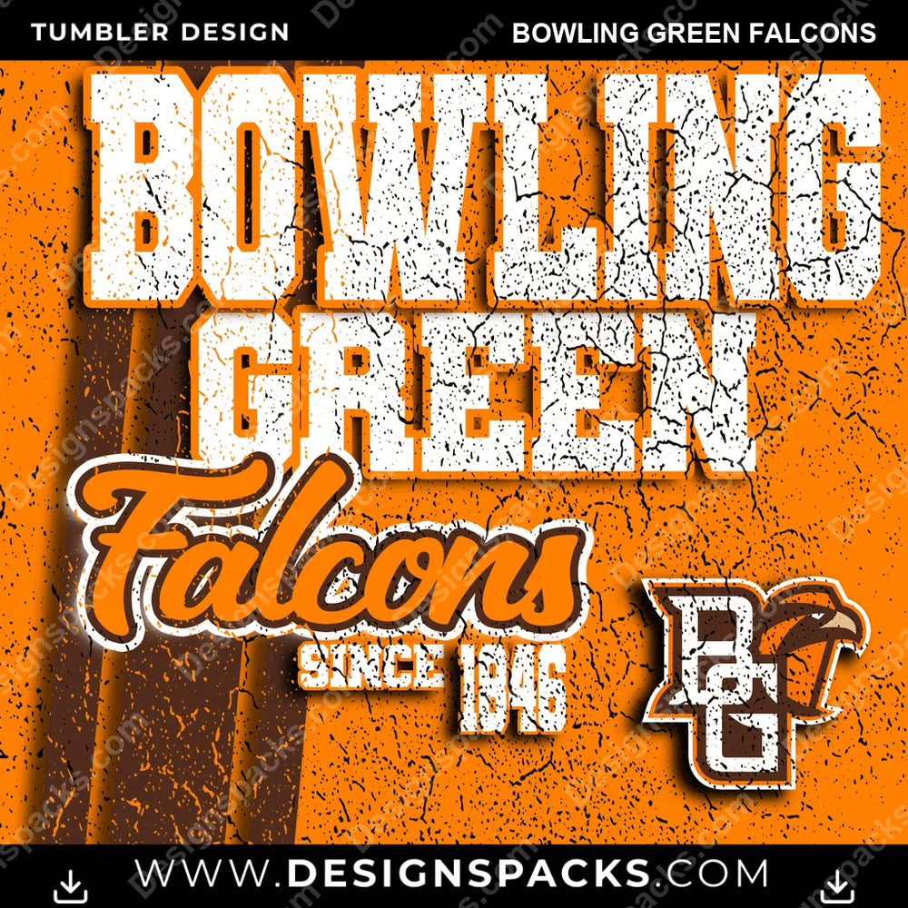 College Sport Grunge Bowling Green Falcons NCAA College Sport Tumbler Digital Wrap Design Download