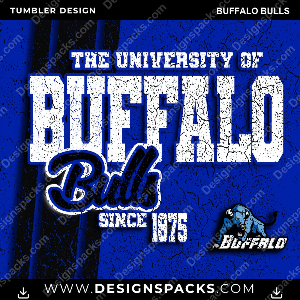 College Sport Grunge Buffalo Bulls NCAA College Sport Tumbler Digital Wrap Design Download