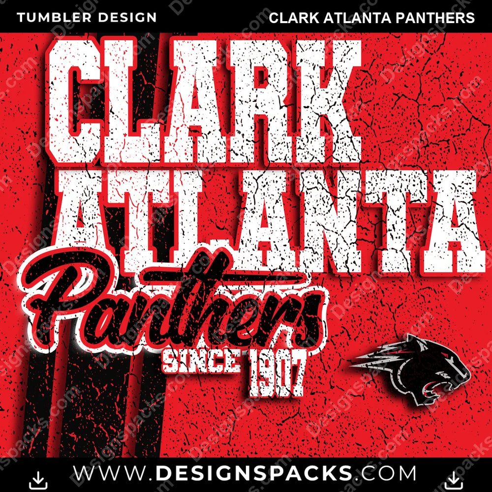 College Sport Grunge Clark Atlanta Panthers NCAA College Sport Tumbler Digital Wrap Design Download