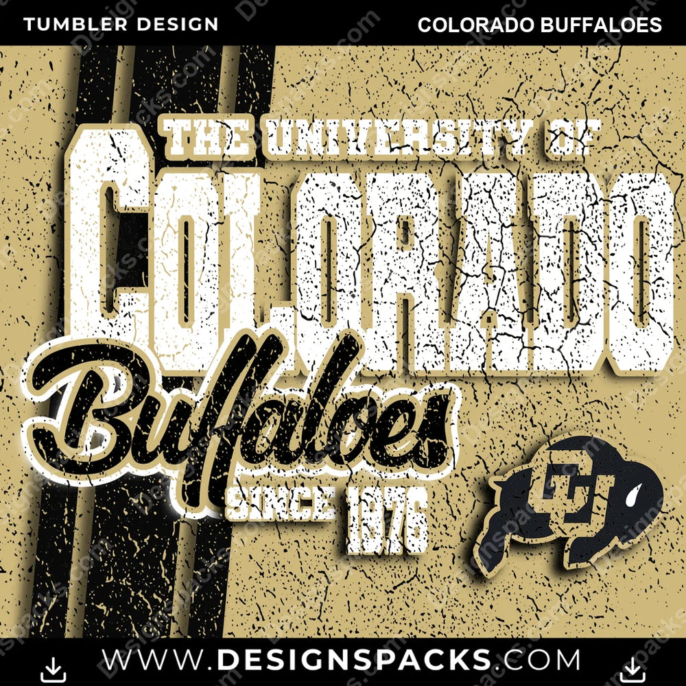 College Sport Grunge Colorado Buffaloes NCAA College Sport Tumbler Digital Wrap Design Download