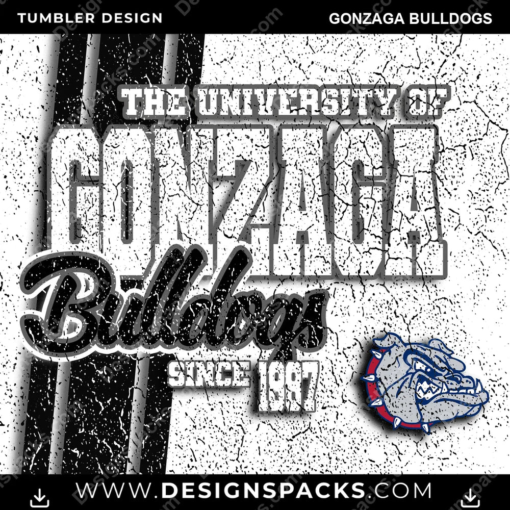 College Sport Grunge Gonzaga Bulldogs NCAA College Sport Tumbler Digital Wrap Design Download