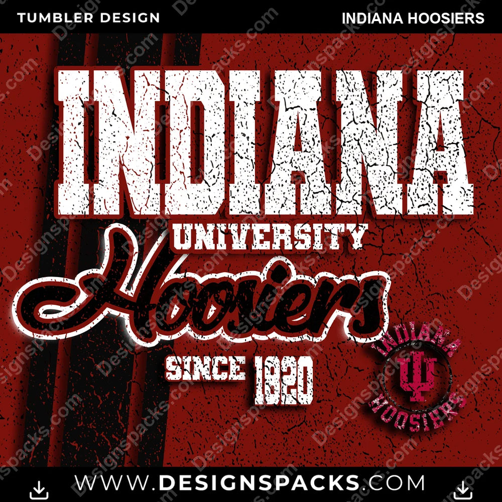 College Sport Grunge Indiana Hoosiers NCAA College Sport Tumbler Digital Wrap Design Download
