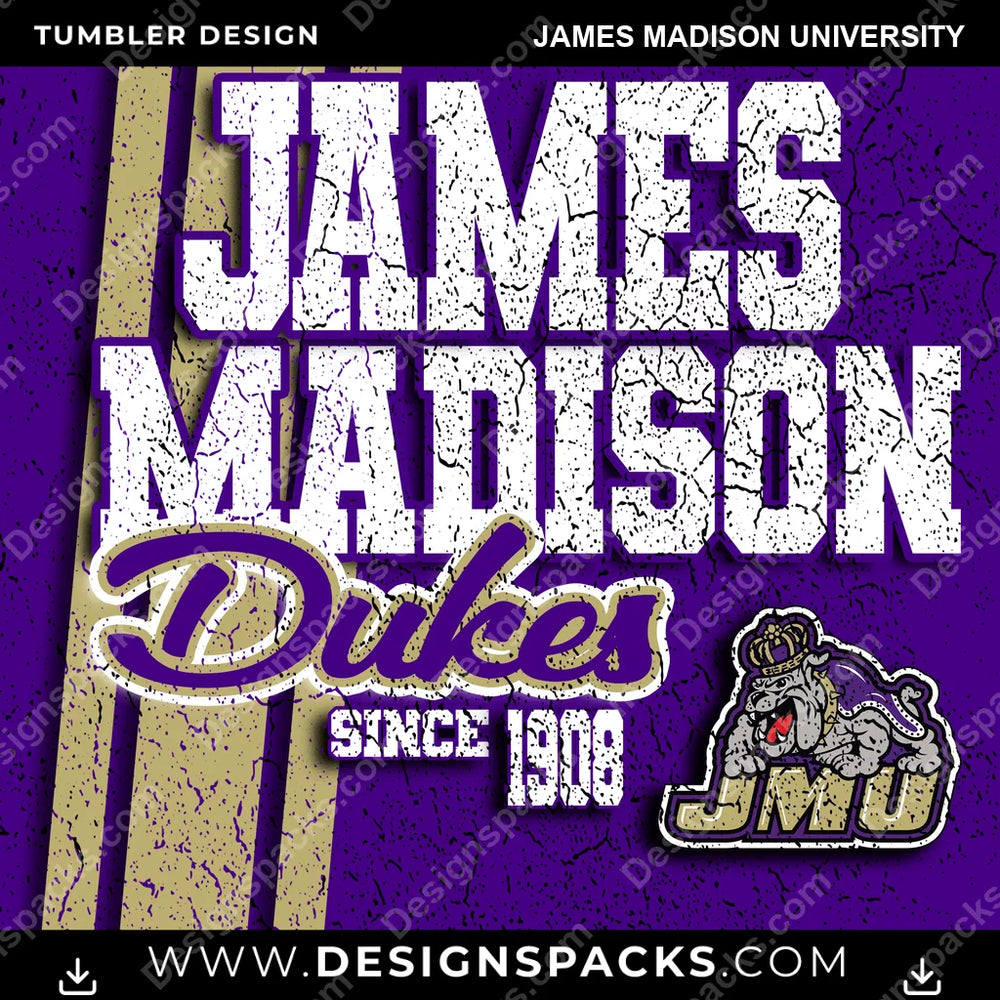 College Sport Grunge James Madison University NCAA College Sport Tumbler Digital Wrap Design Download