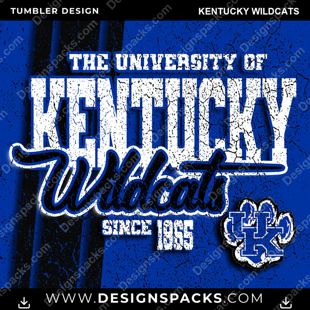 College Sport Grunge Kentucky Wildcats NCAA College Sport Tumbler Digital Wrap Design Download