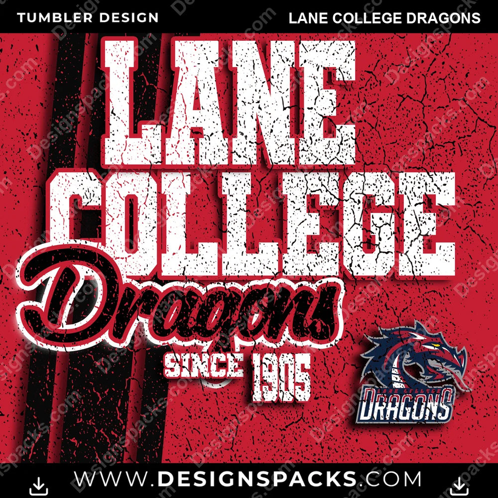 College Sport Grunge Lane College Dragons NCAA College Sport Tumbler Digital Wrap Design Download