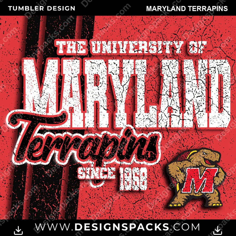 College Sport Grunge Maryland Terrapins NCAA College Sport Tumbler Digital Wrap Design Download