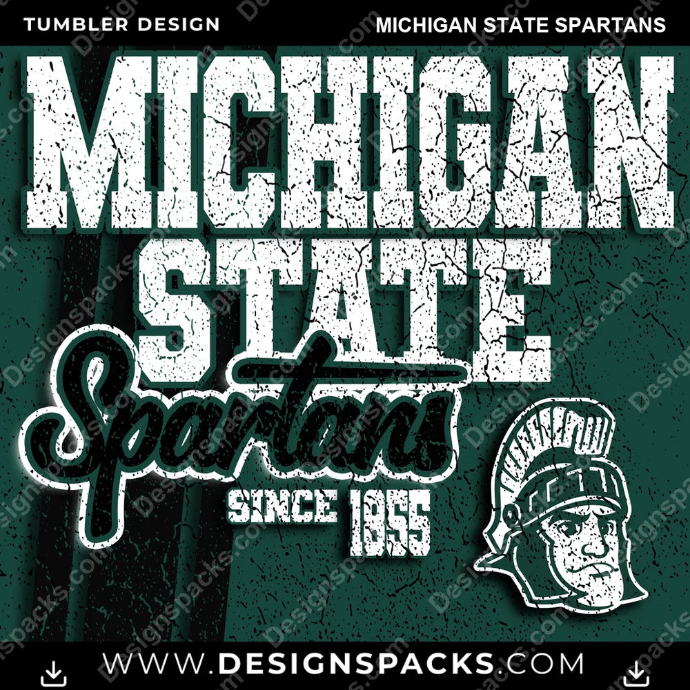 College Sport Grunge Michigan State Spartans NCAA College Sport Tumbler Digital Wrap Design Download