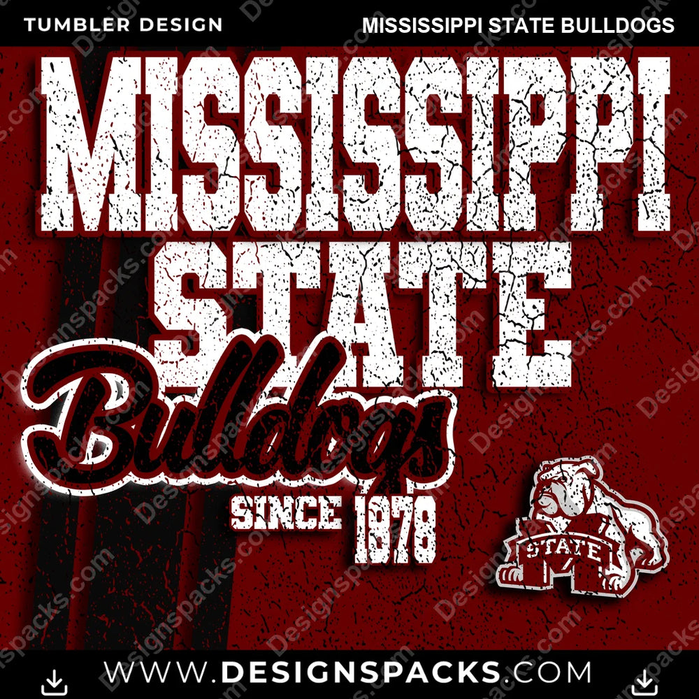 College Sport Grunge Mississippi State Bulldogs NCAA College Sport Tumbler Digital Wrap Design Download