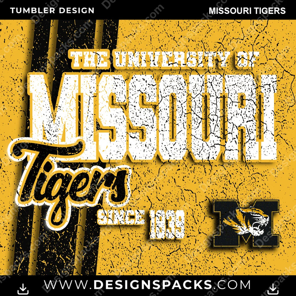 College Sport Grunge Missouri Tigers NCAA College Sport Tumbler Digital Wrap Design Download