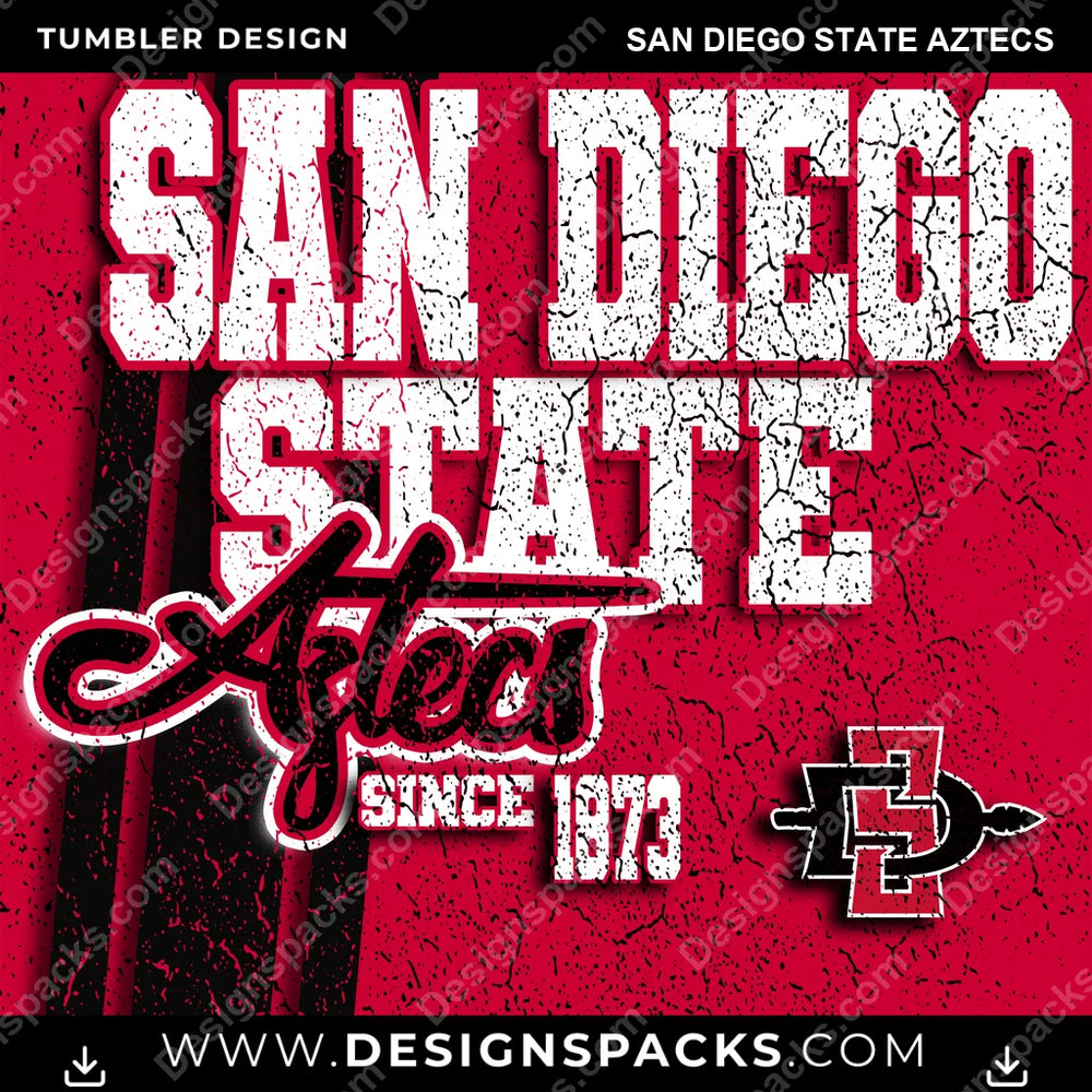 College Sport Grunge San Diego State Aztecs NCAA College Sport Tumbler Digital Wrap Design Download