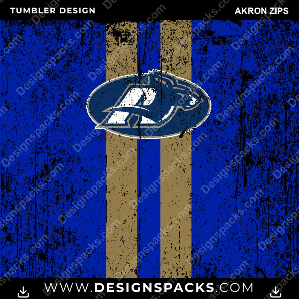College Sport Grunge Style Akron Zips NCAA College Sport Tumbler Digital Wrap Design Download