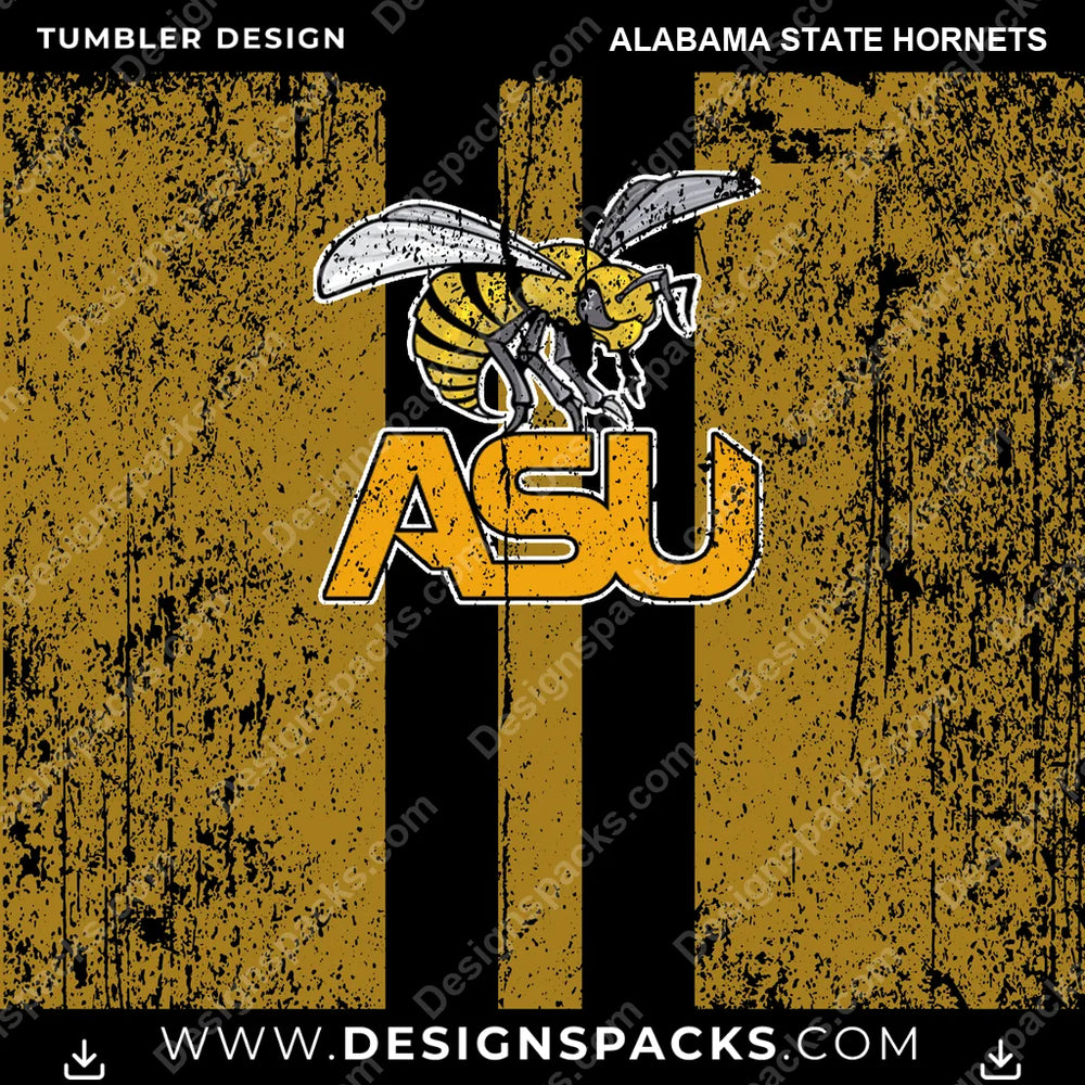 College Sport Grunge Style Alabama State Hornets NCAA College Sport Tumbler Digital Wrap Design Download