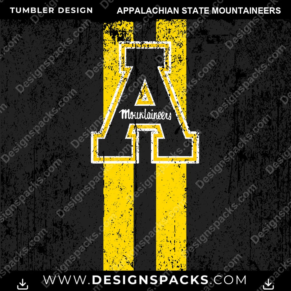 College Sport Grunge Style Appalachian State Mountaineers NCAA College Sport Tumbler Digital Wrap Design Download