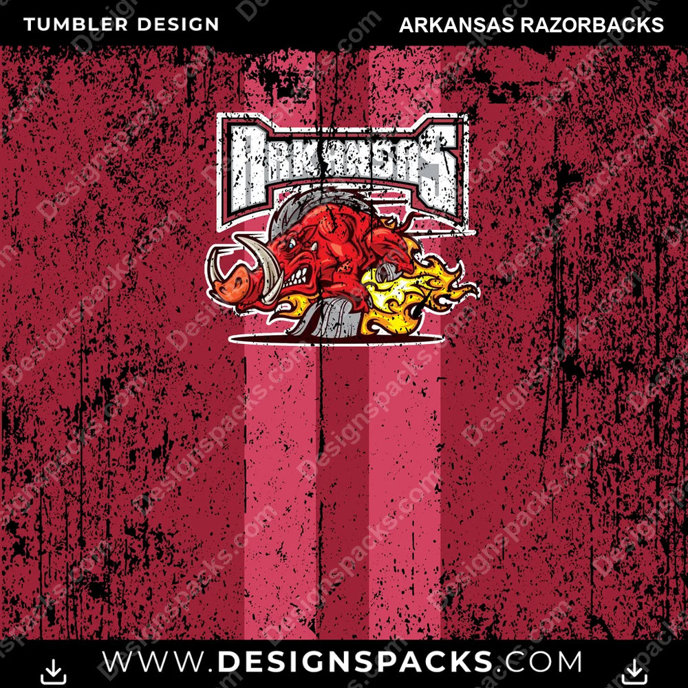 College Sport Grunge Style Arkansas Razorbacks NCAA College Sport Tumbler Digital Wrap Design Download