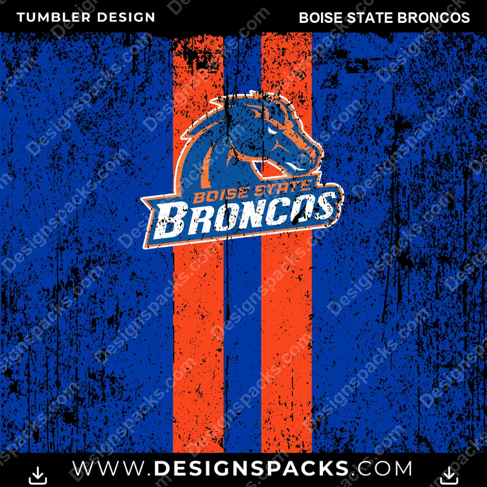 College Sport Grunge Style Boise State Broncos NCAA College Sport Tumbler Digital Wrap Design Download