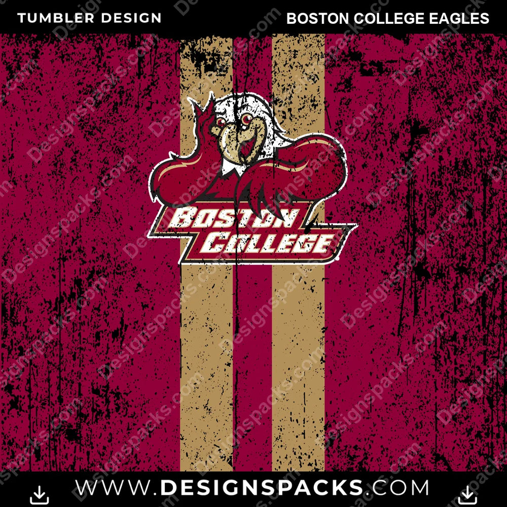 College Sport Grunge Style Boston College Eagles NCAA College Sport Tumbler Digital Wrap Design Download