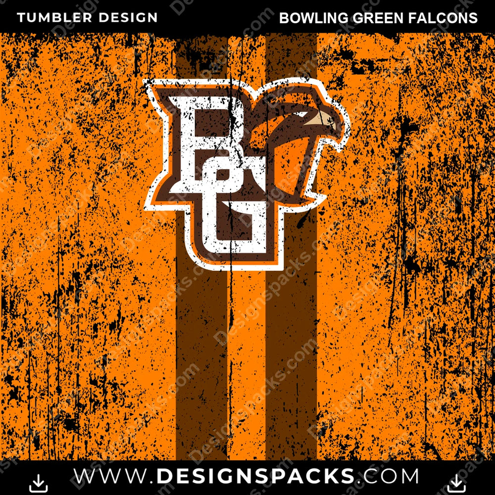 College Sport Grunge Style Bowling Green Falcons NCAA College Sport Tumbler Digital Wrap Design Download