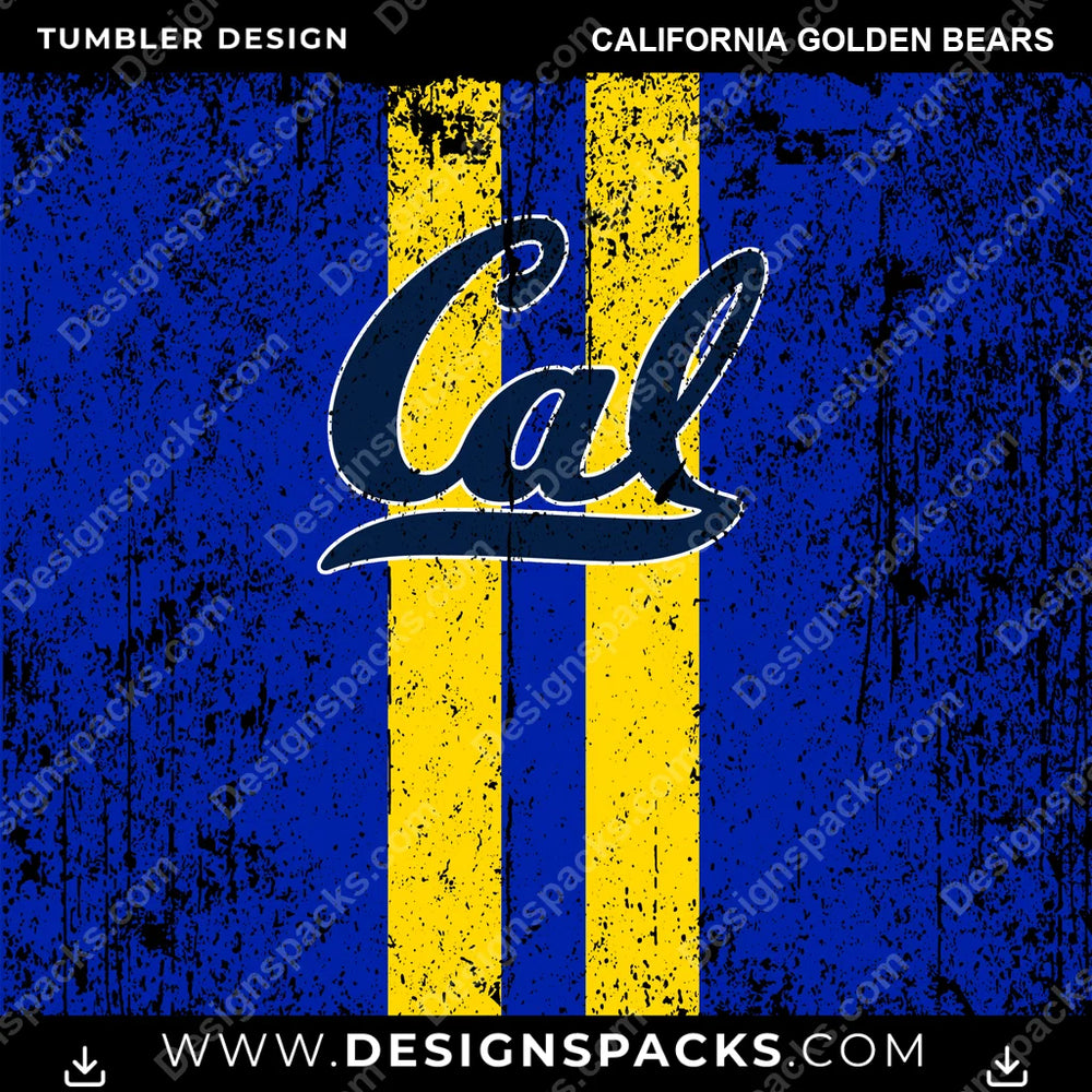 College Sport Grunge Style California Golden Bears NCAA College Sport Tumbler Digital Wrap Design Download
